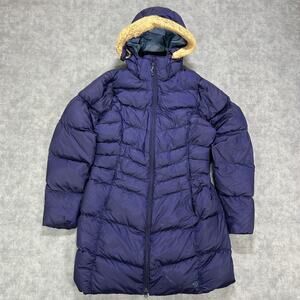 Mountain Hardwear Downtown Down Coat OL6795 Womens M Purple Fur Hood